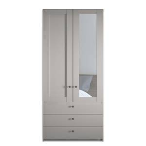 Armoire Marlow avec tiroirs Taupe - Largeur : 100 cm - Porte avec miroir sur la droite - 1 miroir