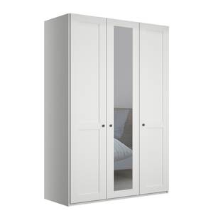 Armoire à portes battantes Marlow Blanc - Largeur : 150 cm - 1 miroir