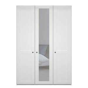 Armoire à portes battantes Marlow Blanc - Largeur : 150 cm - 1 miroir