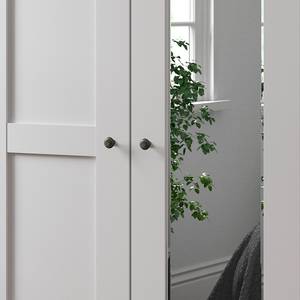 Armoire à portes battantes Marlow Blanc - Largeur : 150 cm - 1 miroir