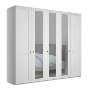 Armoire à portes battantes Marlow Blanc - Largeur : 250 cm - 3 miroir