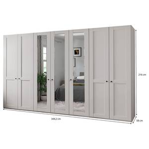 Armoire à portes battantes Marlow Blanc - Largeur : 350 cm - 3 miroir