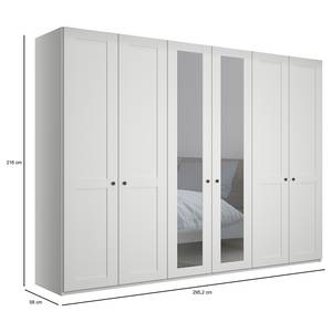 Drehtürenschrank Marlow Weiß - Breite: 300 cm - 2 Spiegeltüren