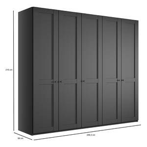 Armoire à portes battantes Marlow Graphite - Largeur : 250 cm - Sans portes miroir