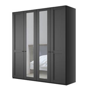 Drehtürenschrank Marlow Graphit - Breite: 200 cm - 2 Spiegeltüren