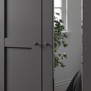 Armoire à portes battantes Marlow Graphite - Largeur : 400 cm - 4 miroir