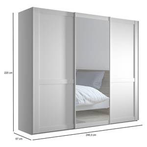 Schwebetürenschrank Marlow Weiß - Breite: 250 cm - 1 Spiegeltür