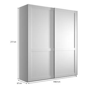 Armoire à portes coulissantes Marlow Blanc - Largeur : 150 cm - Sans portes miroir