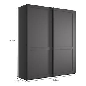 Schwebetürenschrank Marlow Graphit - Breite: 150 cm - Ohne Spiegeltür/-en