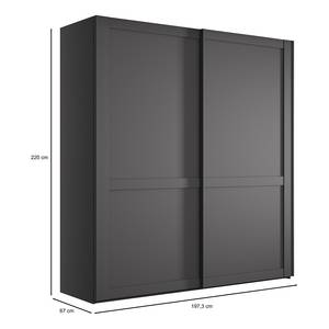 Schwebetürenschrank Marlow Graphit - Breite: 200 cm - Ohne Spiegeltür/-en