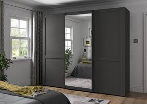 Armoire à portes coulissantes Marlow Graphite - Largeur : 250 cm - 1 miroir