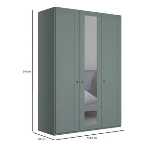 Drehtürenschrank Marlow Lindgrün - Breite: 150 cm - 1 Spiegeltür