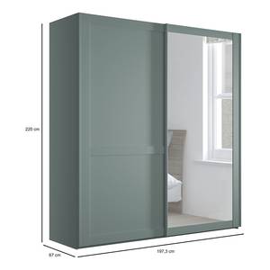 Schwebetürenschrank Marlow Lindgrün - Breite: 200 cm - 1 Spiegeltür