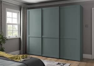 Armoire à portes coulissantes Marlow Vert pâle - Largeur : 250 cm - Sans portes miroir