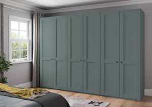 Armoire à portes battantes Marlow Vert pâle - Largeur : 300 cm - Sans portes miroir