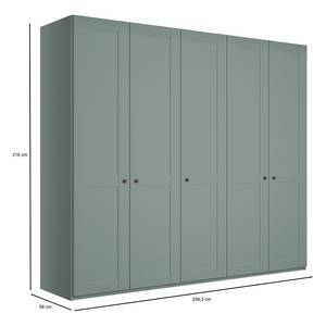 Armoire à portes battantes Marlow Vert pâle - Largeur : 250 cm - Sans portes miroir