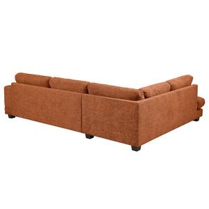 Ecksofa Renera mit Ottomane Chenille Leyla: Terracotta - Ottomane davorstehend links