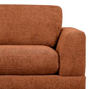 Ecksofa Renera mit Ottomane Chenille Leyla: Terracotta - Ottomane davorstehend links