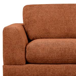 Ecksofa Renera mit Ottomane Chenille Leyla: Terracotta - Ottomane davorstehend rechts