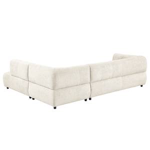 Ecksofa Ginzo mit Ottomane Chenille Gelia: Creme - Ottomane davorstehend rechts