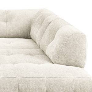 Ecksofa Ginzo mit Ottomane Chenille Gelia: Creme - Ottomane davorstehend rechts