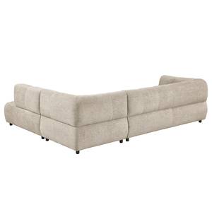 Ecksofa Ginzo mit Ottomane Chenille Gelia: Taupe - Ottomane davorstehend rechts