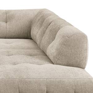 Ecksofa Ginzo mit Ottomane Chenille Gelia: Taupe - Ottomane davorstehend rechts