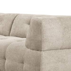 Ecksofa Ginzo mit Longchair Chenille Gelia: Taupe - Longchair davorstehend links