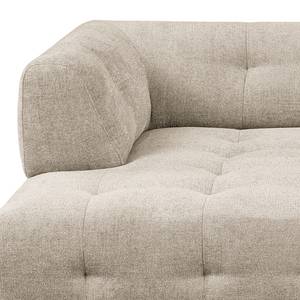 Hoekbank Ginzo met chaise longue Chenille Gelia: Taupe - Longchair vooraanzicht links