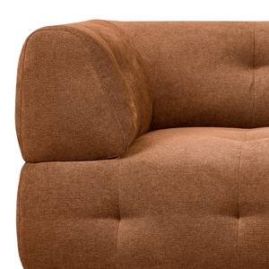 Ecksofa Ginzo mit Longchair Webstoff Stormy: Rostbraun - Longchair davorstehend rechts