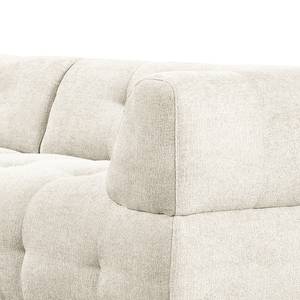 Ecksofa Ginzo mit Longchair Chenille Gelia: Creme - Longchair davorstehend links