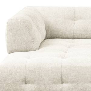 Ecksofa Ginzo mit Longchair Chenille Gelia: Creme - Longchair davorstehend links