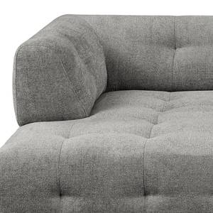 Ecksofa Ginzo mit Longchair Chenille Gelia: Grau - Longchair davorstehend links