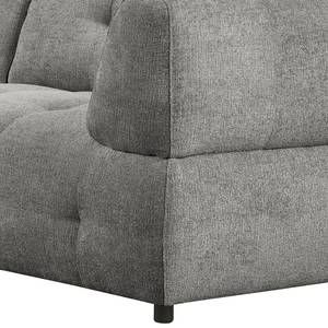 Hoekbank Ginzo met chaise longue Chenille Gelia: Grijs - Longchair vooraanzicht links