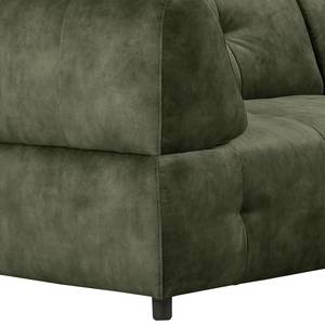 Divano con chaise longue Ginzo Velluto Adela: verde antico - Longchair preimpostata a destra