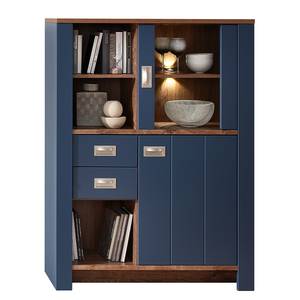 Wohnwand Haglund 4-teilig - Highboard Inkl. Beleuchtung - Brilliantblau