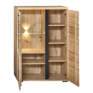 Credenza illuminata Carrois Legno di frassino parzialmente massello / Effetto quercia Artisan - Anta in vetro a sinistra