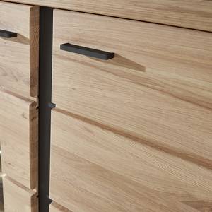 Credenza illuminata Carrois Legno di frassino parzialmente massello / Effetto quercia Artisan - Anta in vetro a sinistra