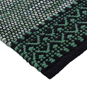 Tapis de couloir Kelim Mia Coton - Réversible - Vert - 80 x 350 cm