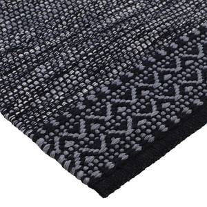 Passatoia Kelim Mia Cotone - Reversibile - Nero - 75 x 200 cm