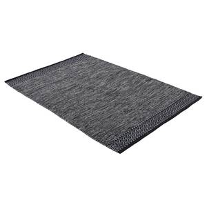 Tapis Kelim Mia Coton - Réversible - Noir - 200 x 290 cm