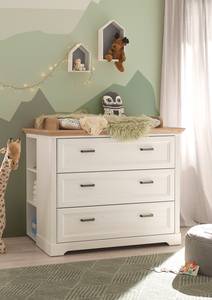 Verschoningscommode Sinala witte pijnboomhouten look/Artisan eikenhouten look