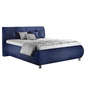 Gestoffeerd bed Harmonie Flex gewelfd Donkerblauw - 160 x 200cm - Platweefsel