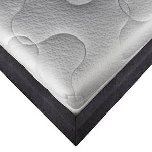 Lit capitonné Harmonie Flex droit Anthracite - 160 x 200cm - Tissé à plat