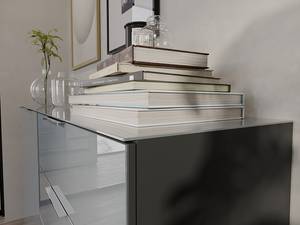 Sideboard Oakland 184 cm Glas - Silbergrau / Graphit