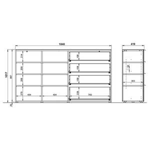 Sideboard Oakland 184 cm Glas - Silbergrau / Graphit