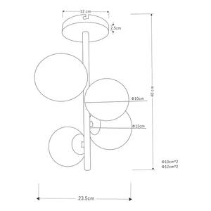 Plafonnier LED Riha - Type A Verre coloré / Fer - Nb d'ampoules : 4