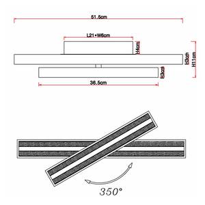 LED-plafondlamp Doro type J acrylglas/ijzer - 1 lichtbron