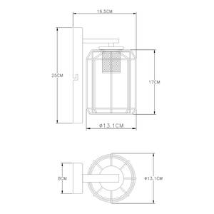 Wandleuchte Kammi Farbglas / Eisen - 1-flammig