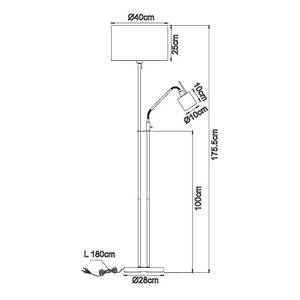 Lampadaire LED Ava Tissu mélangé / Fer - 1 ampoule